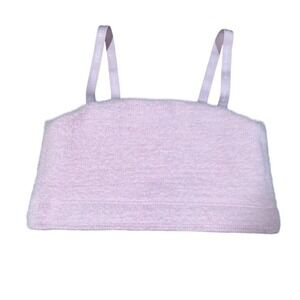 Small Gymshark x Whitney Simmons‎ Collab Pink Fuzzy Crop Top Limited Edition